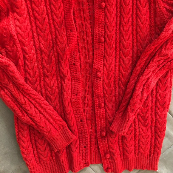 Vintage Red Cardigan Wool - Picture 5 of 8